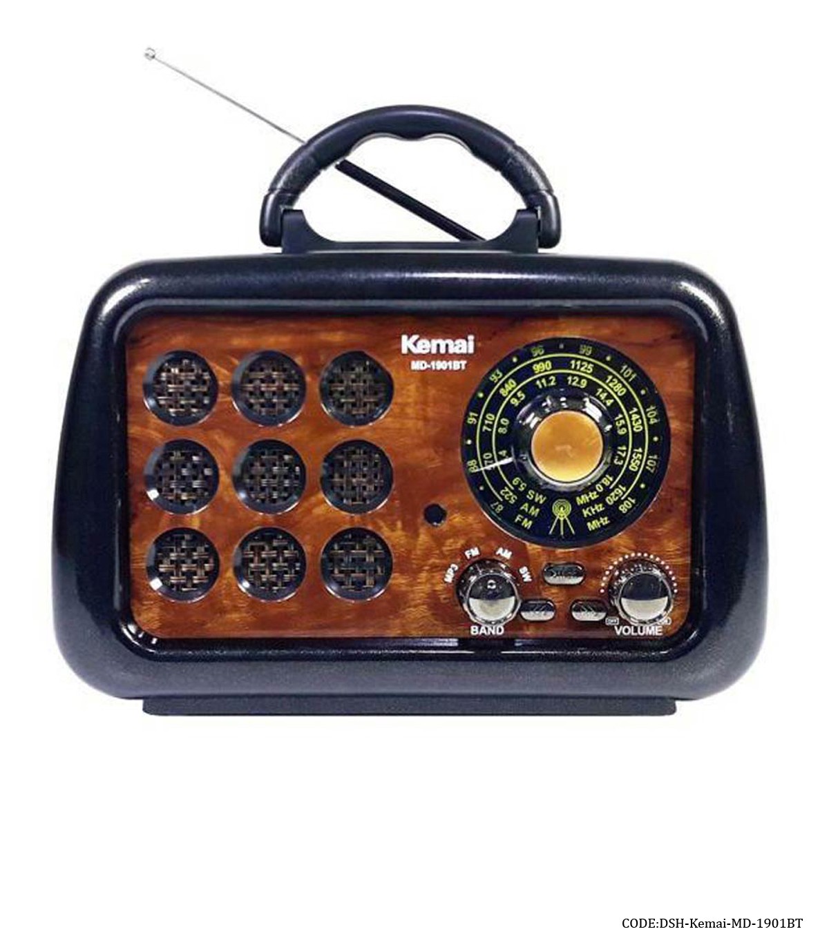 رادیو کلاسیک فلش خور مشکی مدل KEMAI-MD-1901BT