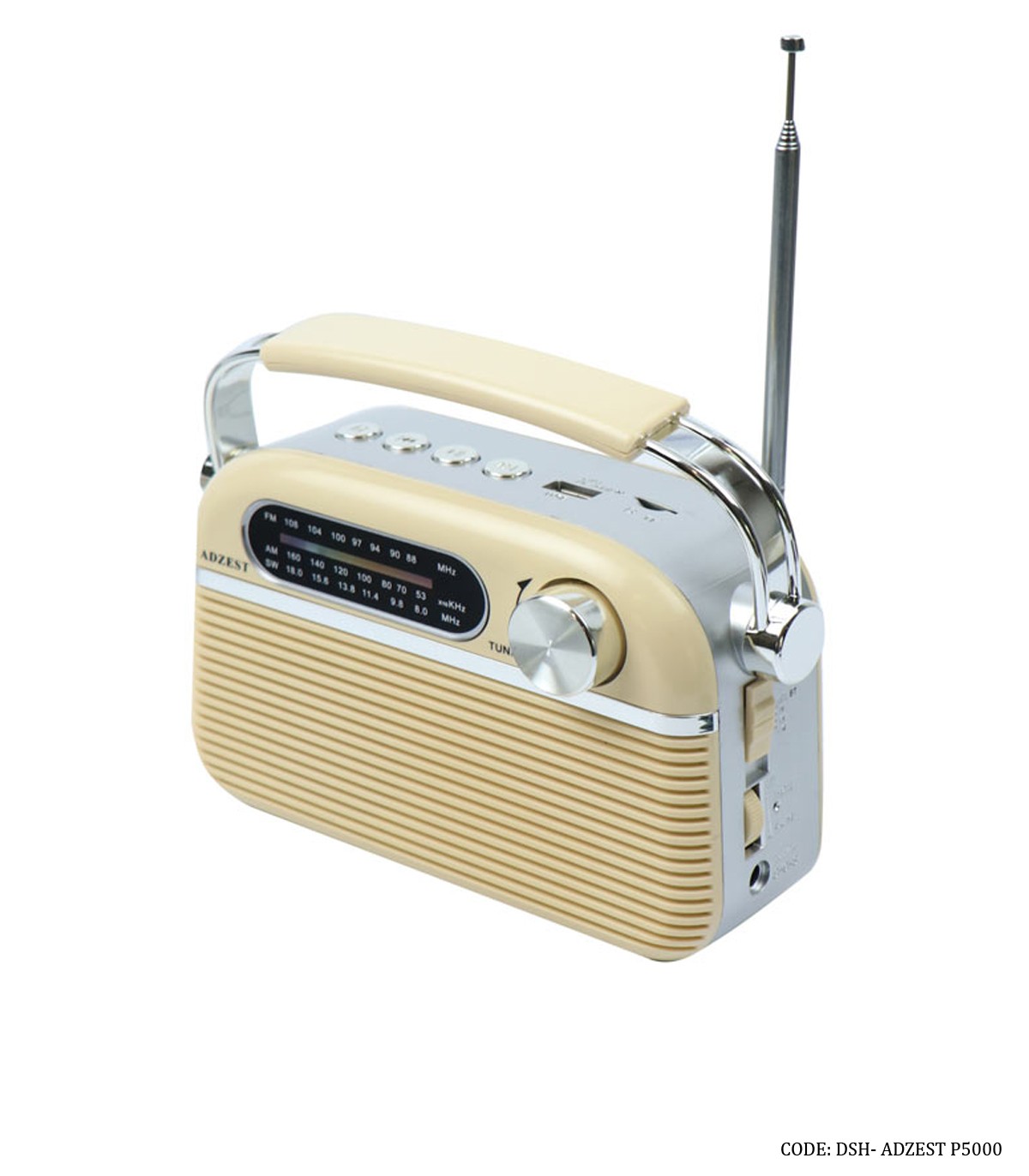 رادیو کلاسیک شارژی مدل ADZEST-P5000 کرم