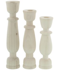 جا شمعی چوبی گژک مدل سیپریسک مجموعه سه عددی