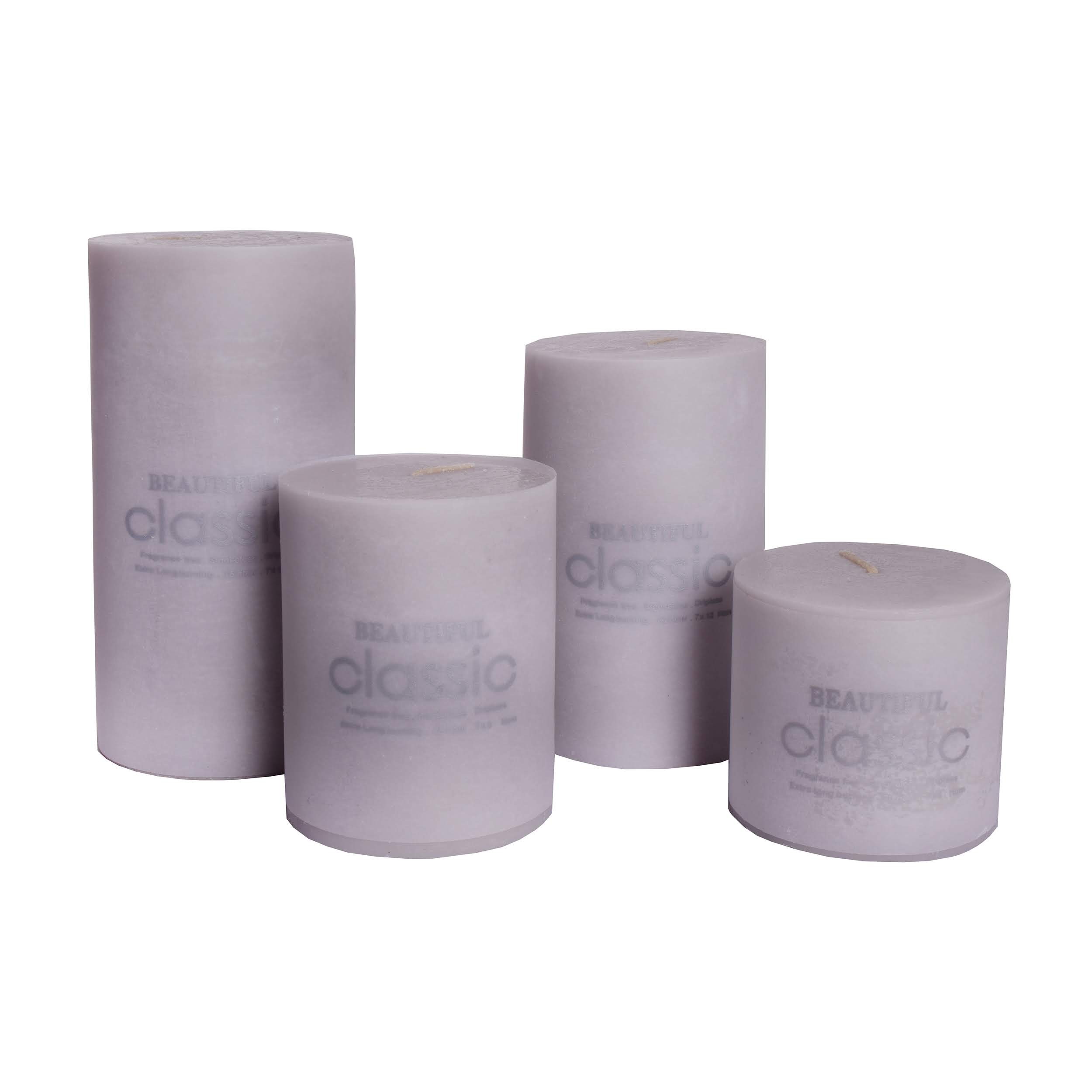 شمع کلاسیک مدل استوانه ای قطر 7 سانتی متر مجموعه چهار عددی