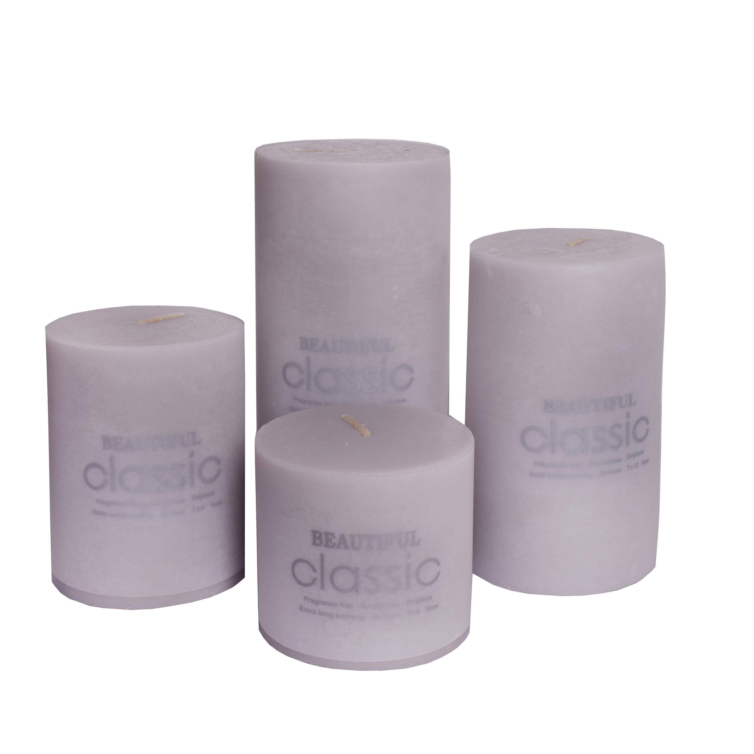 شمع کلاسیک مدل استوانه ای قطر 7 سانتی متر مجموعه چهار عددی