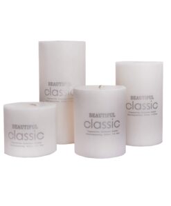 شمع کلاسیک مدل استوانه ای قطر 7 سانتی متر مجموعه چهار عددی