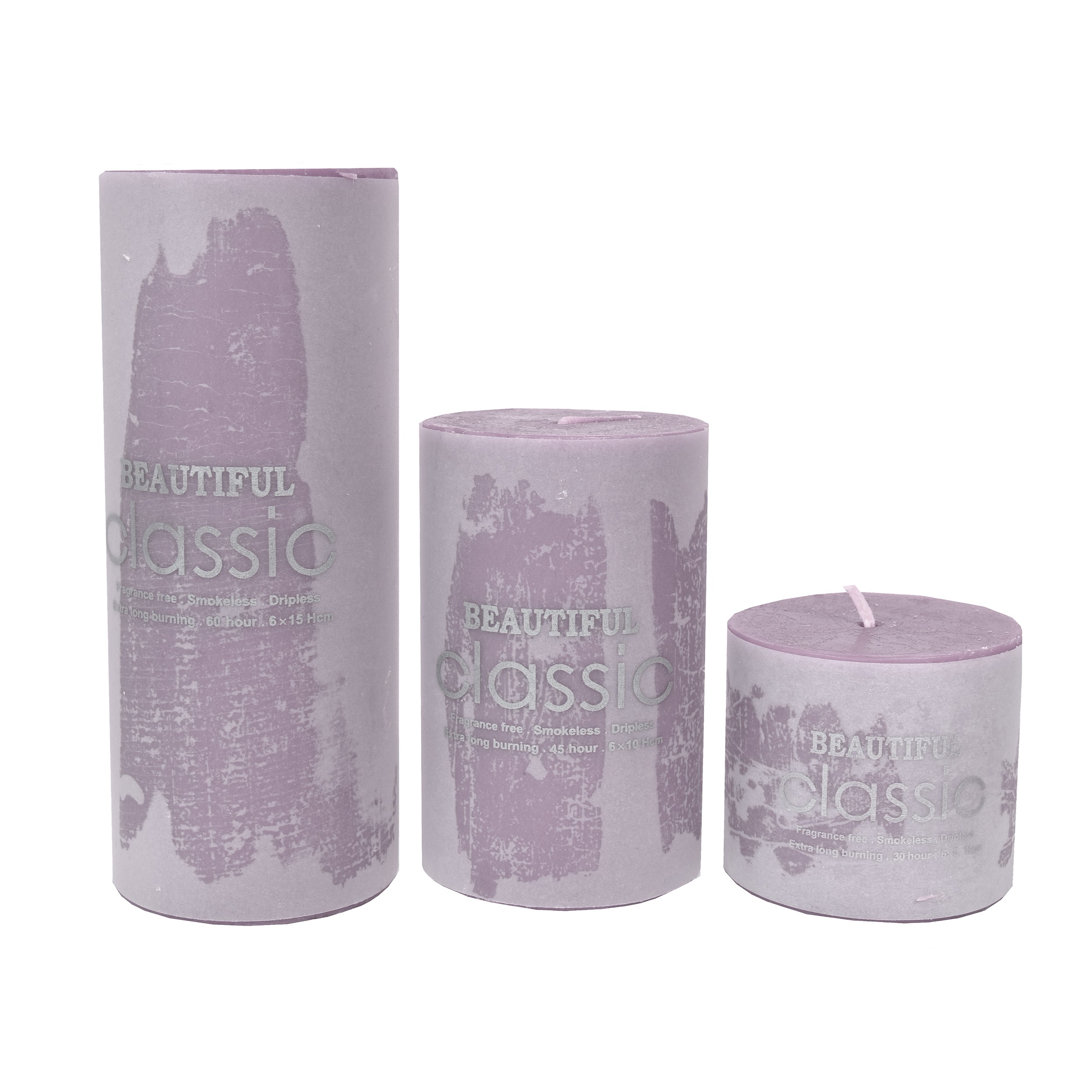 شمع کلاسیک مدل استوانه ای قطر 7 سانتی متر مجموعه چهار عددی