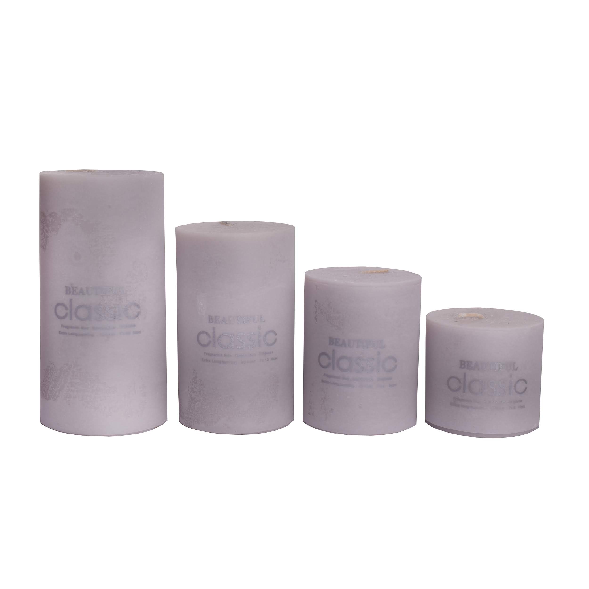 شمع کلاسیک مدل استوانه ای قطر 7 سانتی متر مجموعه چهار عددی