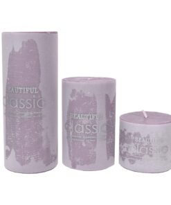 شمع کلاسیک مدل استوانه ای قطر 6 سانتیمتر مجموعه سه عددی