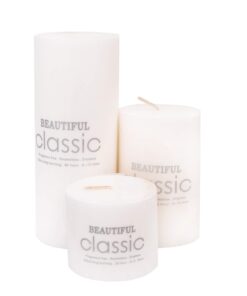 شمع کلاسیک مدل استوانه ای قطر 6 سانتیمتر مجموعه سه عددی