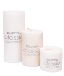 شمع کلاسیک مدل استوانه ای قطر 6 سانتیمتر مجموعه سه عددی