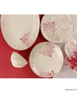 سرویس چینی شش نفره 29 پارچه برگ قرمز مدل 717120