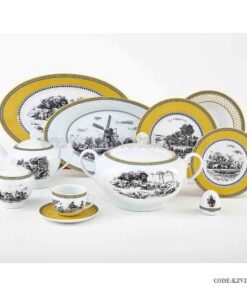 ظروف چینی 6 نفره زرین طرح ویلیج