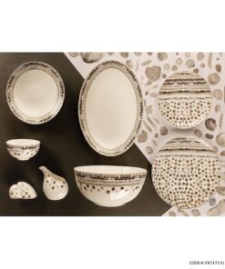 سرویس چینی شش نفره 29 پارچه طرح سنگ کرم مدل 717131