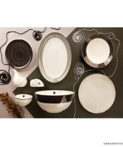 سرویس چینی شش نفره 29 پارچه طرح مشکی مدل 717135