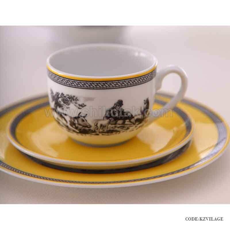 ظروف چینی 6 نفره زرین طرح ویلیج