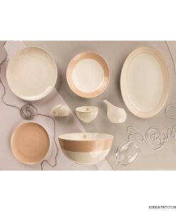 سرویس چینی شش نفره 29 پارچه طرح صورتی مدل 717138