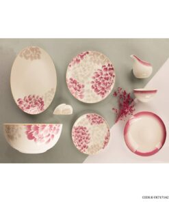 سرویس چینی شش نفره 29 پارچه طرح گل قرمز مدل 717142