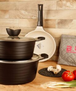 سرویس قابلمه گرانیتی مشکی 11 پارچه مدل 713811-1