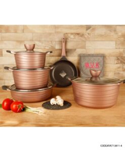 سرویس قابلمه گرانیتی رزگلد 11 پارچه مدل 713811-4