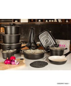 سرویس قابلمه گرانیتی 25 پارچه مشکی مدل 713825-1