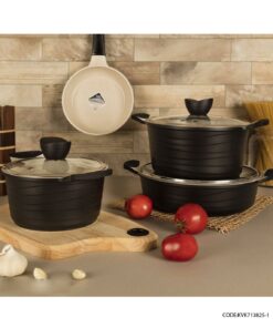 سرویس قابلمه گرانیتی 25 پارچه مشکی مدل 713825-1