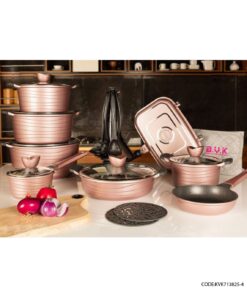 سرویس قابلمه گرانیتی 25 پارچه رزگلد مدل 713825-4