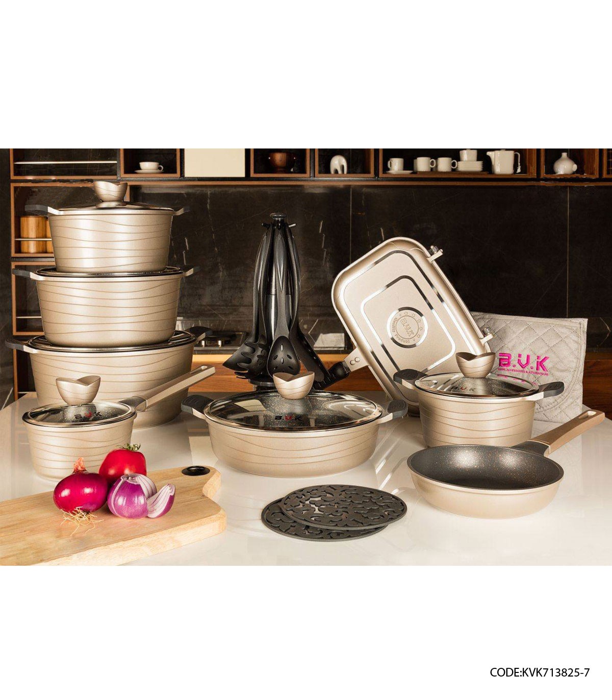 سرویس قابلمه گرانیتی 25 پارچه بژ مدل 713825-7