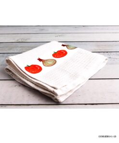 دستمال آشپزخانه عروس طرح پیاز و گوچه فرنگی