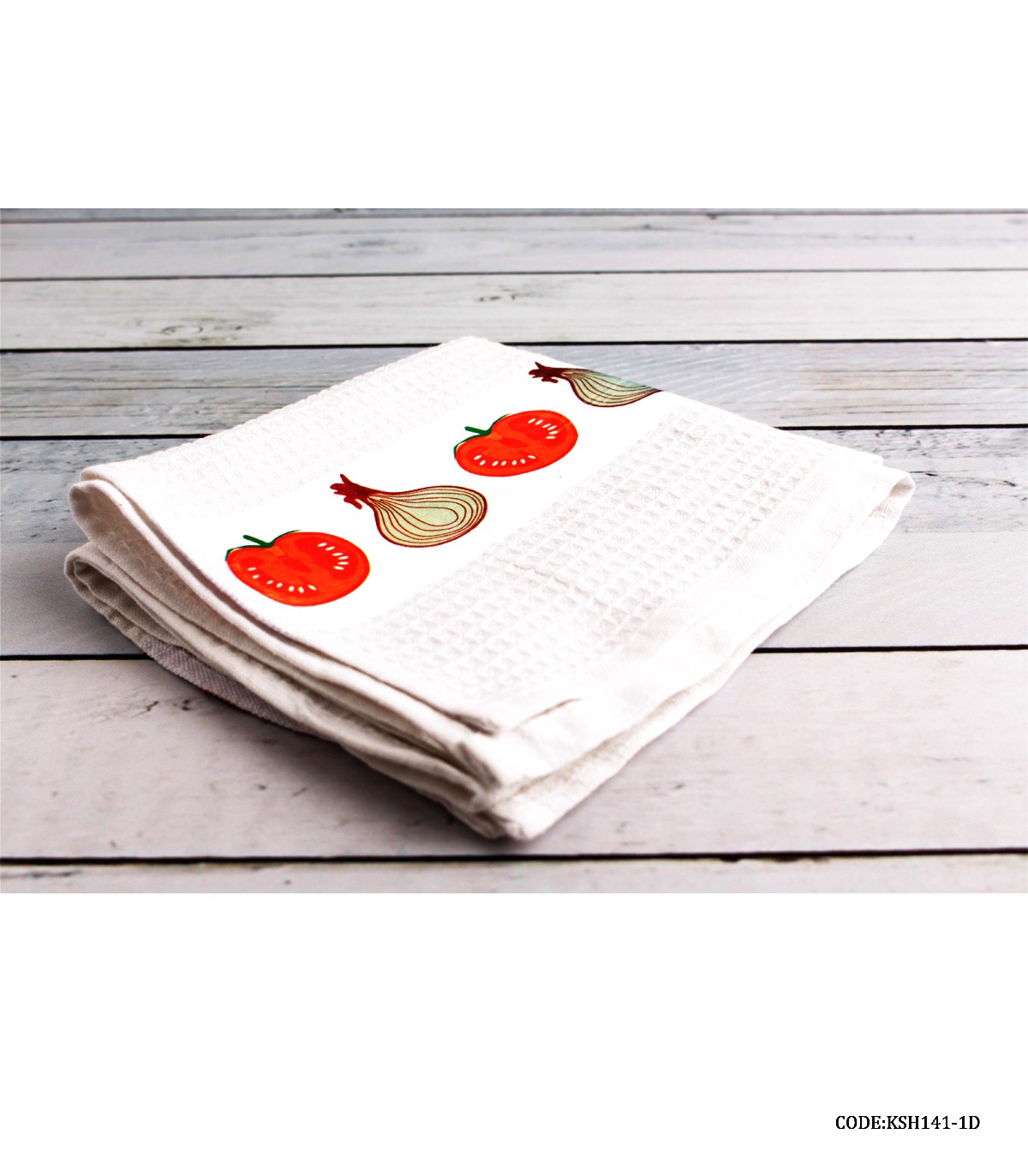 دستمال آشپزخانه عروس طرح پیاز و گوچه فرنگی