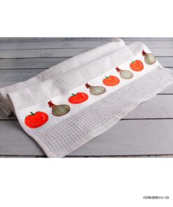 دستمال آشپزخانه عروس طرح پیاز و گوچه فرنگی