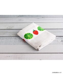 دستمال نخی آشپزخانه طرح لیمو و توت فرنگی