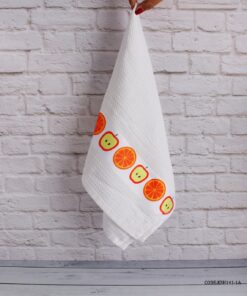 دستمال آشپزخانه عروس طرح سیب و پرتقال