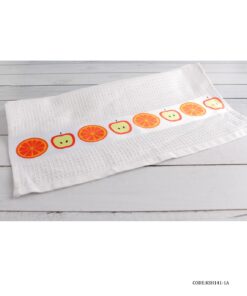 دستمال آشپزخانه عروس طرح سیب و پرتقال