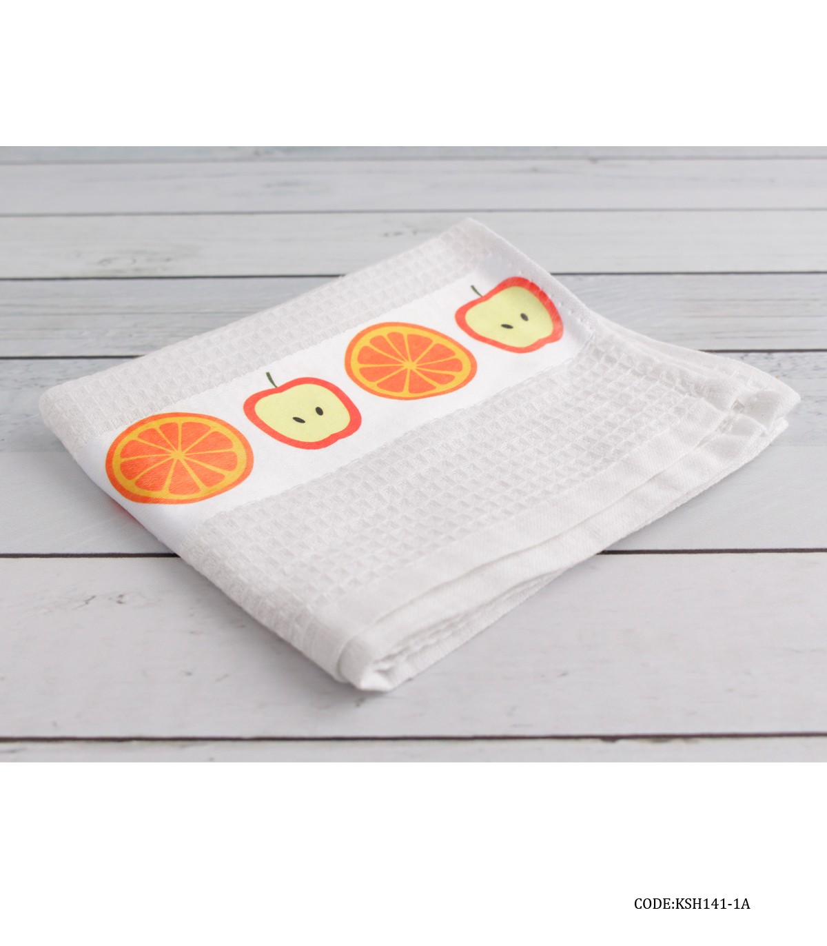 دستمال آشپزخانه عروس طرح سیب و پرتقال