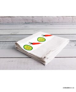 دستمال نخی آشپزخانه طرح هویج و لیمو