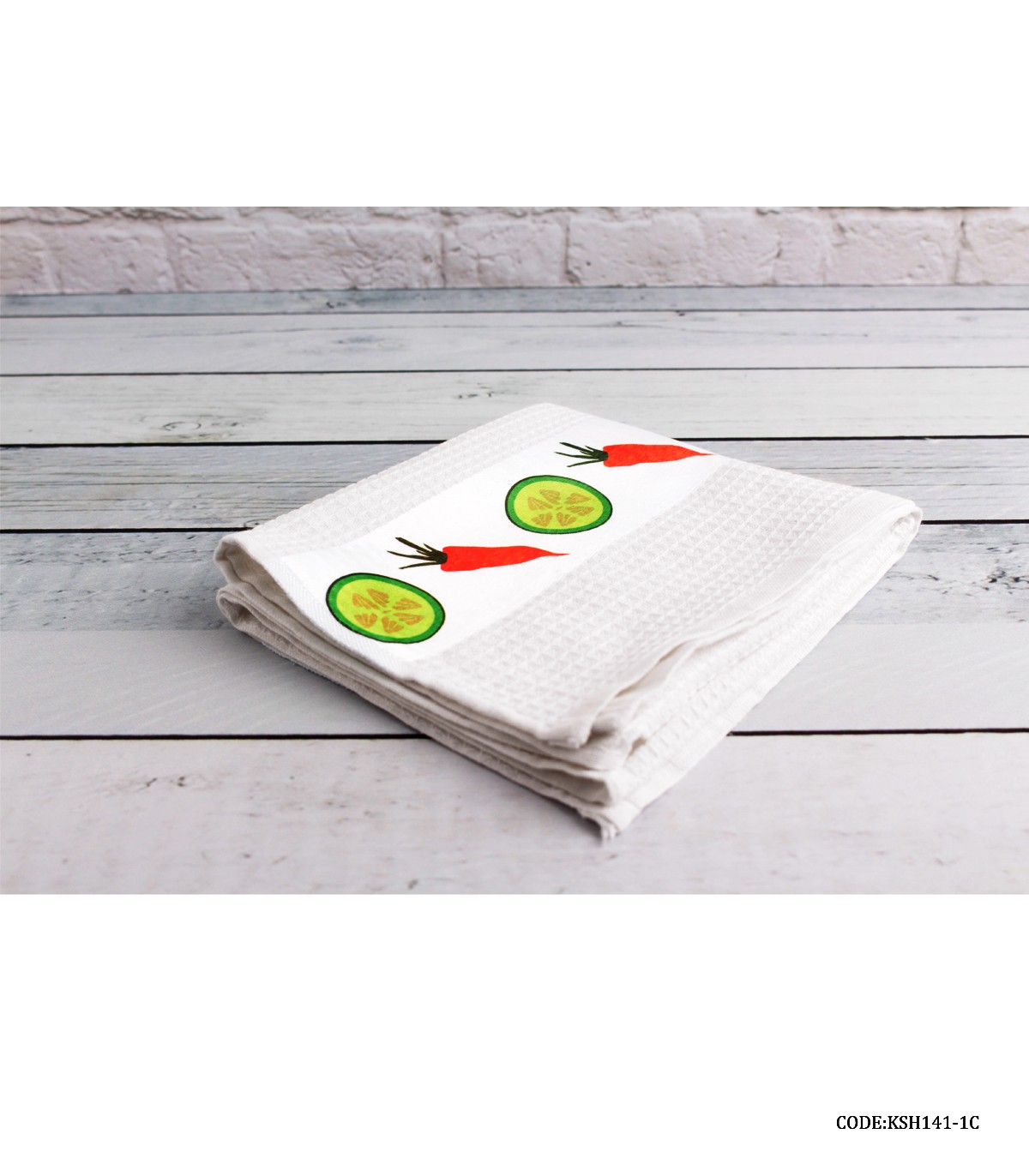 دستمال نخی آشپزخانه طرح هویج و لیمو