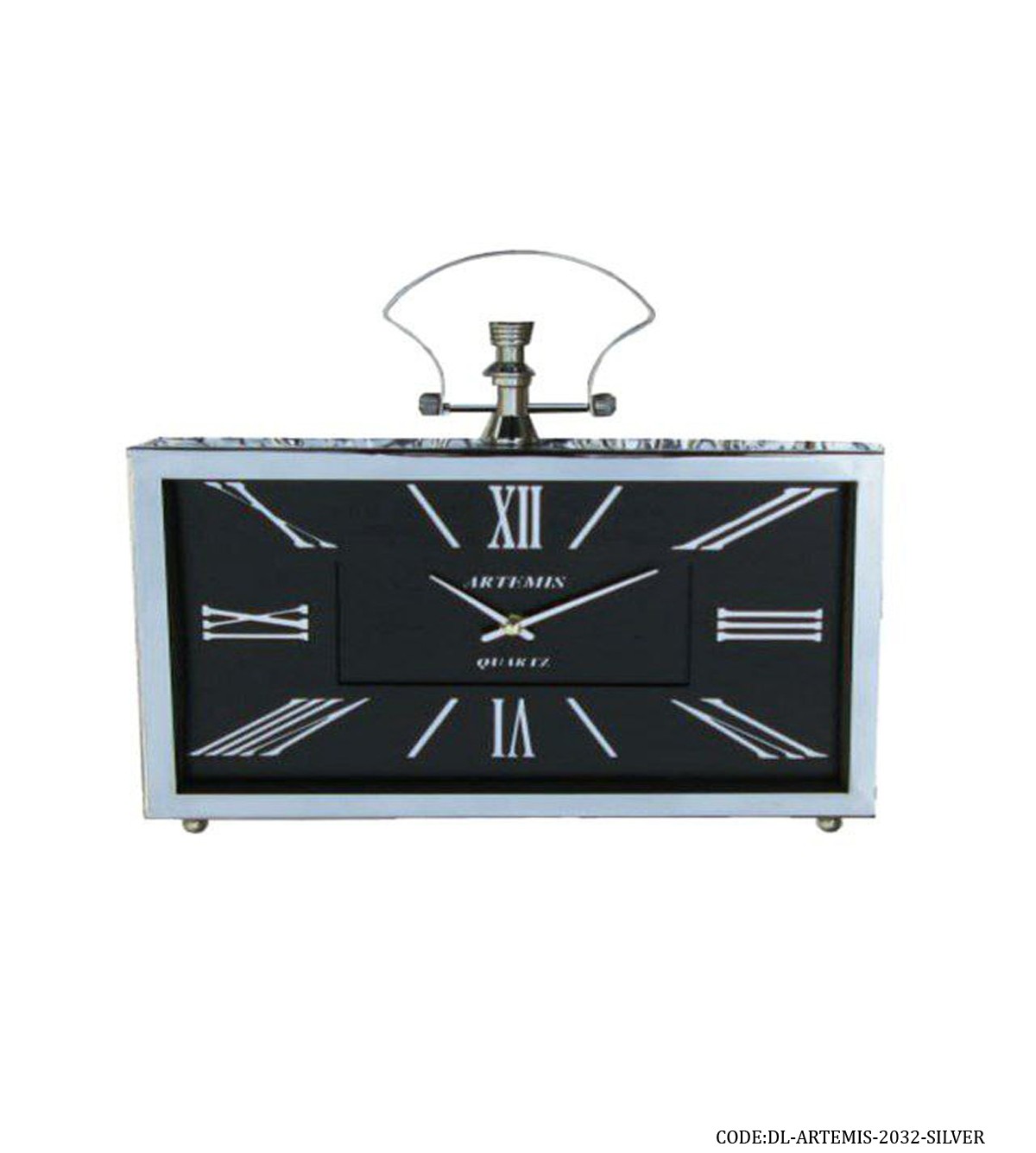 ساعت رومیزی مستطیلی مدل ARTEMIS SILVER