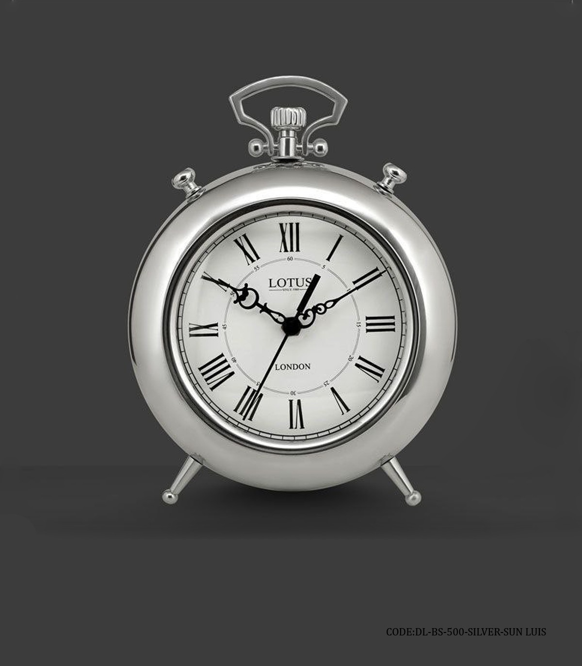 ساعت رومیزی عدد رومی مدل SILVER SUN LUIS