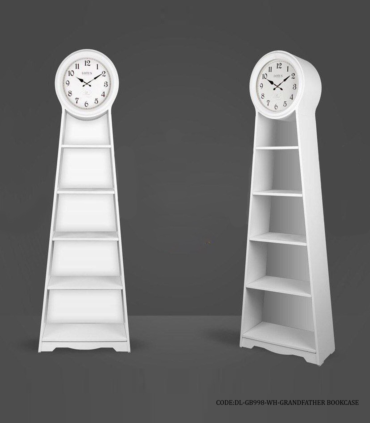 ساعت مبله قفسه ای مدل GRAND FATHER سفید کد 998