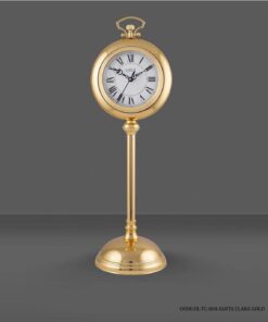 ساعت رومیزی صفحه گرد مدل SANTA CLARA طلایی کد 804