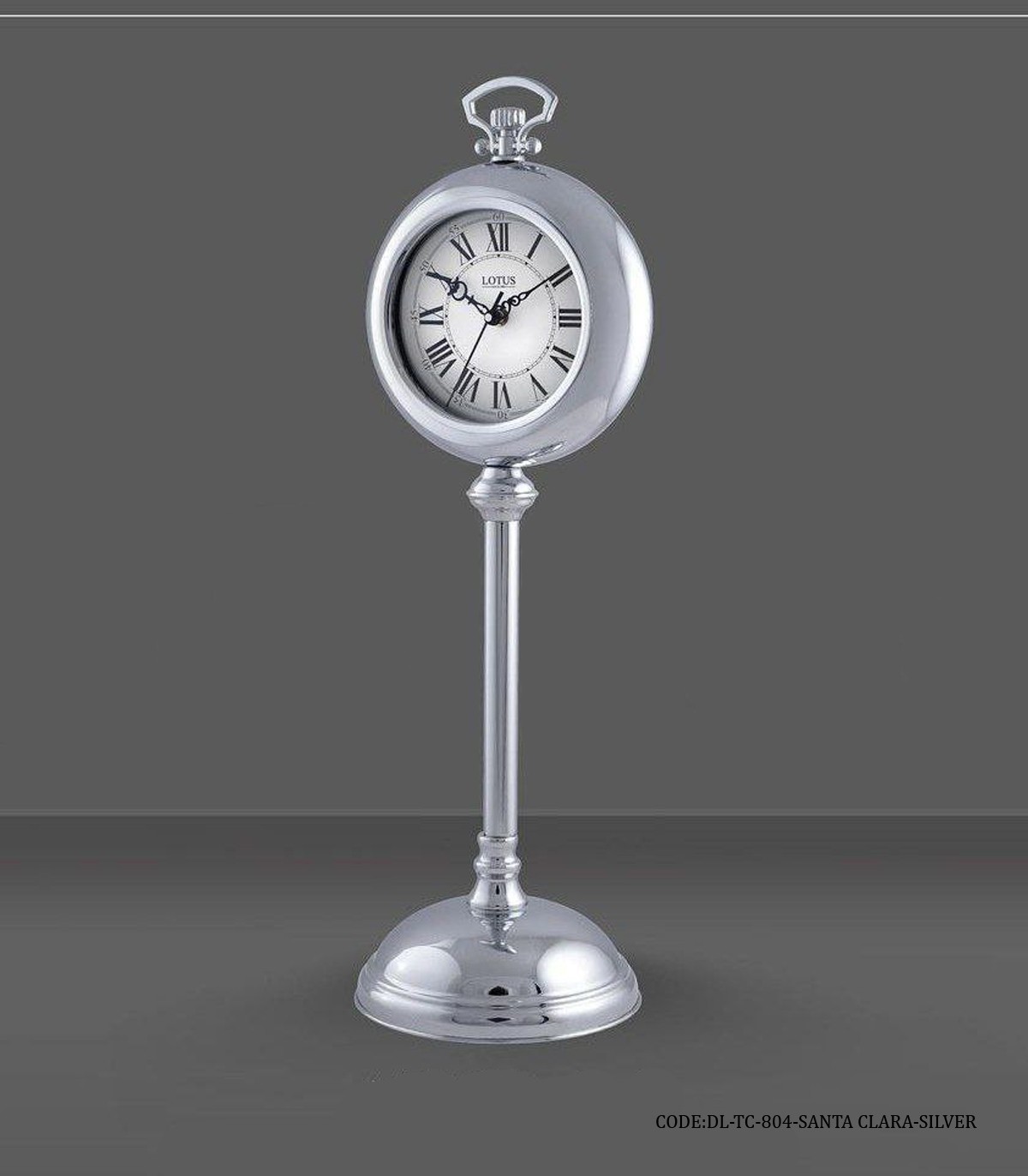 ساعت رومیزی صفحه گرد مدل SANTA CLARA سیلور کد 804