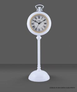 ساعت رومیزی صفحه گرد مدل SANTA CLARA سفید کد 804