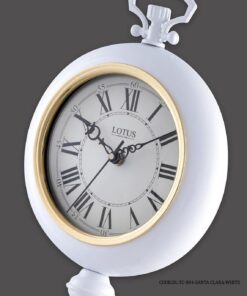 ساعت رومیزی صفحه گرد مدل SANTA CLARA سفید کد 804