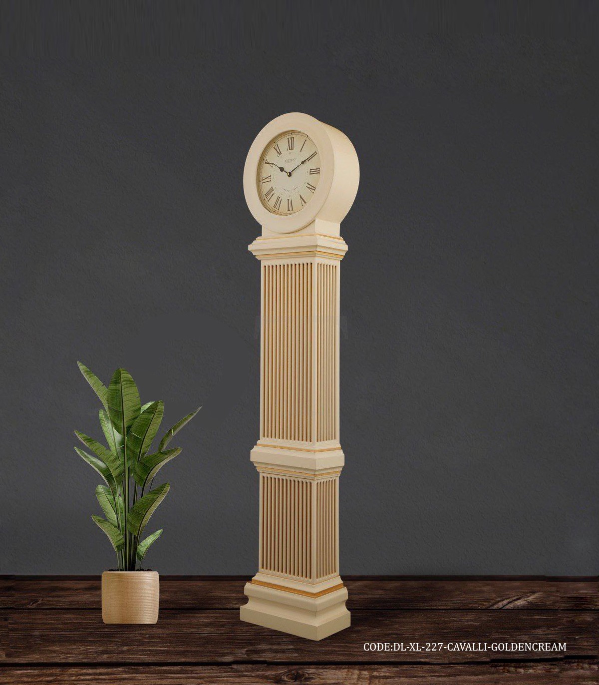 ساعت ایستاده عدد رومی مدل CAVALLI GOLDEN CREAM کد 227