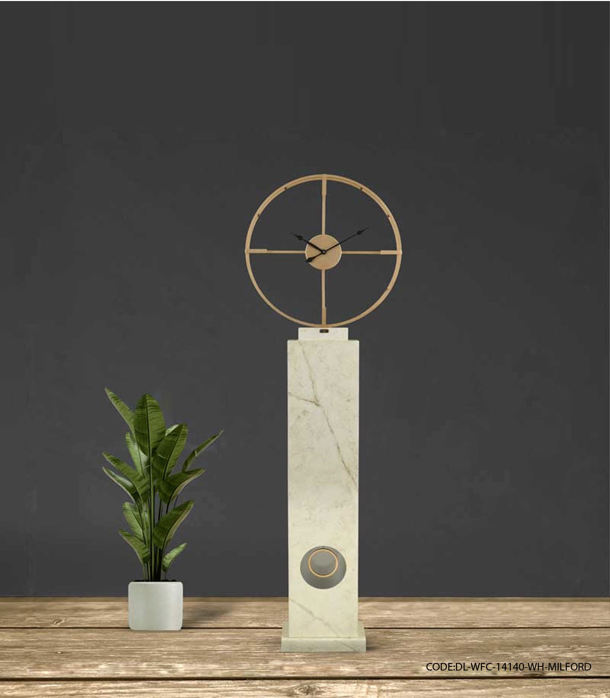 ساعت کنار سالنی مدرن مدل MILFORD سفید کد 14140