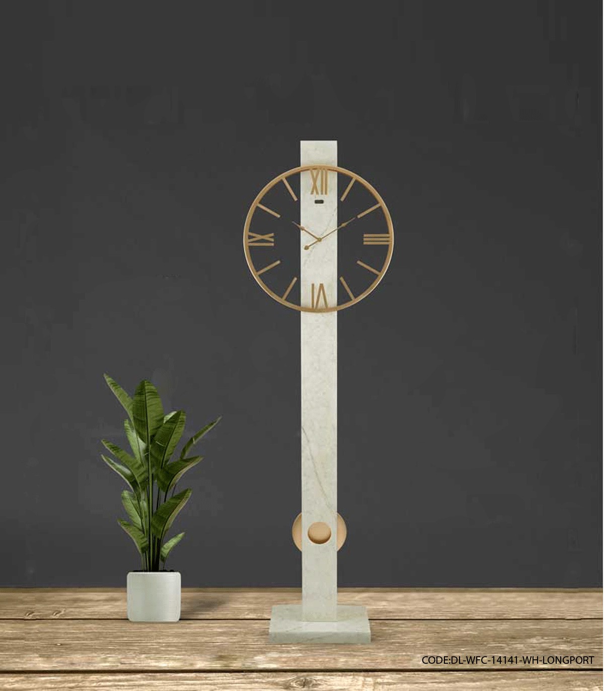 ساعت ایستاده فانتزی مدل LONGPORT سفید کد 14141