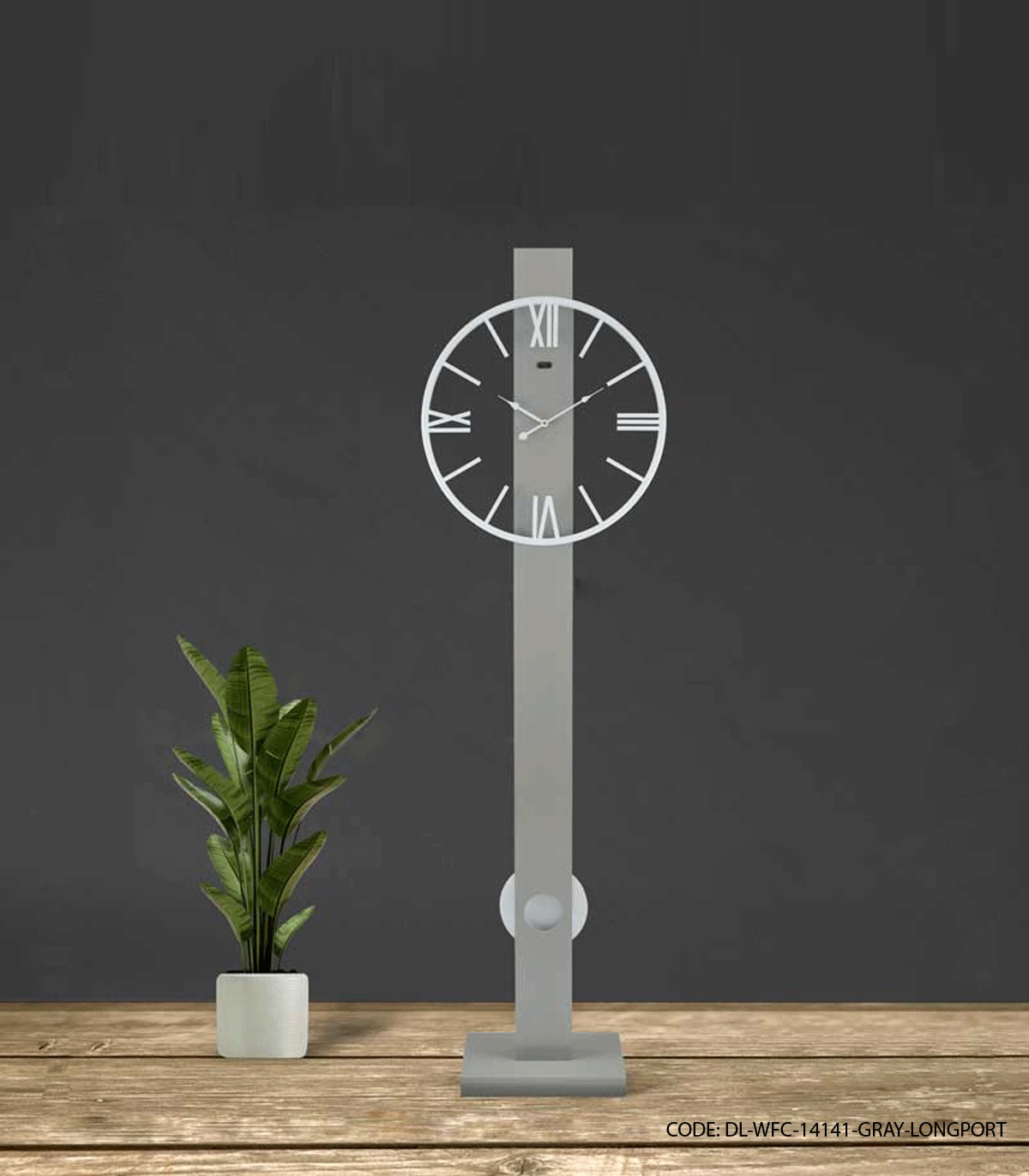 ساعت ایستاده فانتزی مدل LONGPORT طوسی کد 14141