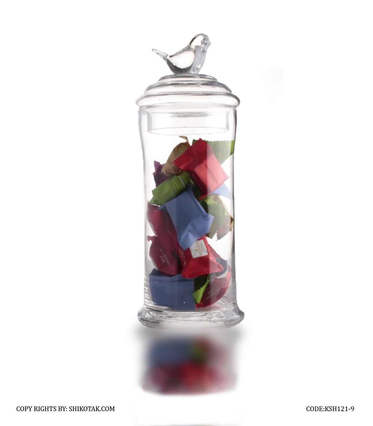 کندی باکس شیشه ای طرح پرنده سری 9-121