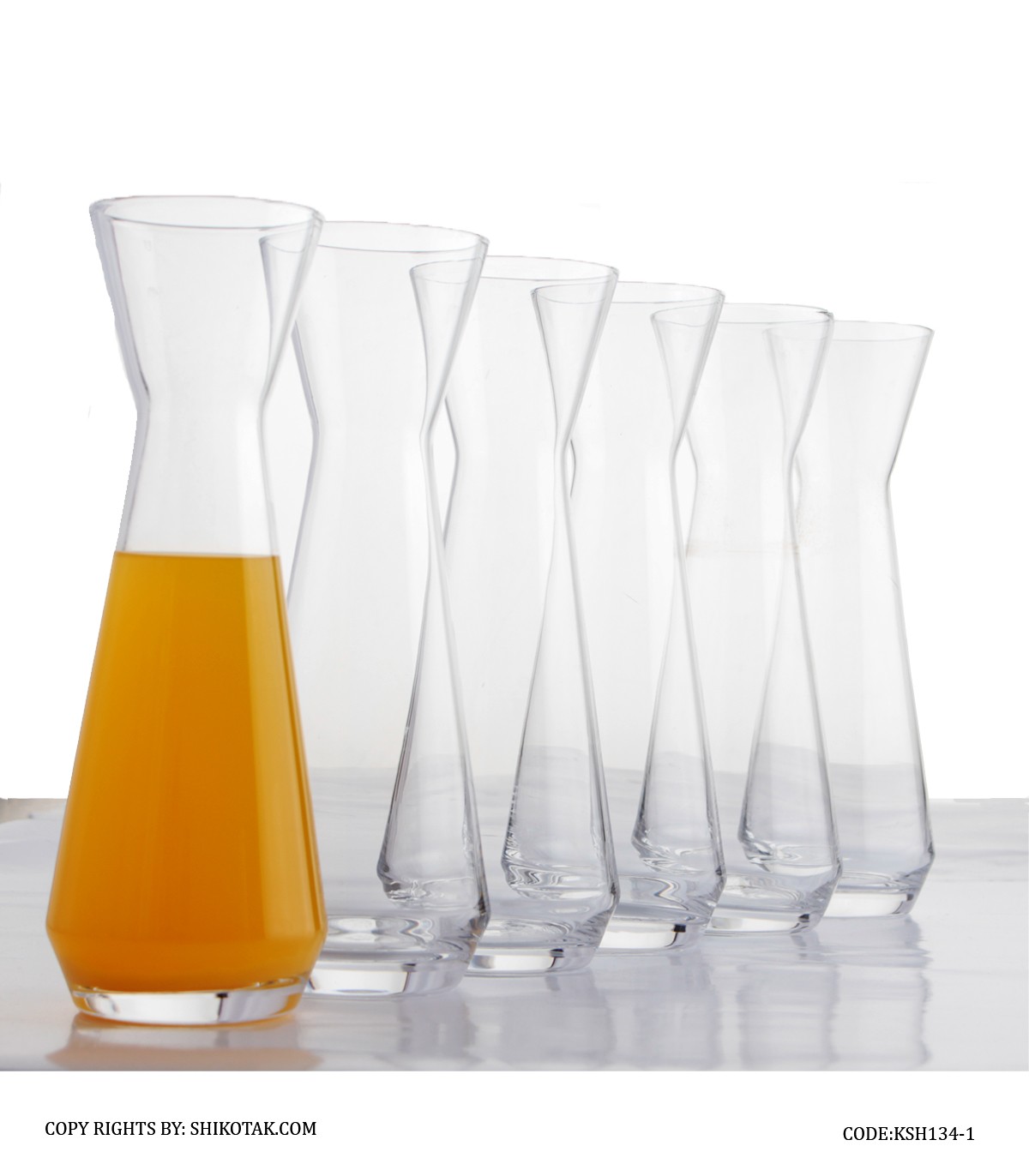 لیوان اسموتی شیشه ای شش عددی بلند