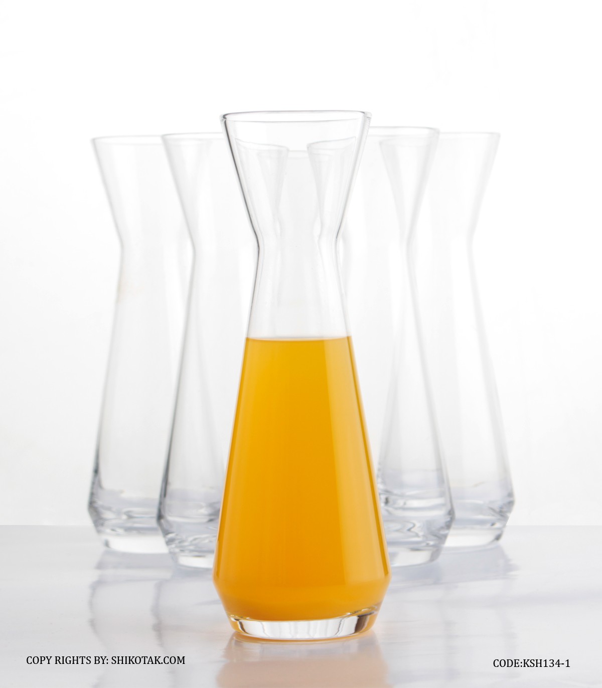 لیوان اسموتی شیشه ای شش عددی بلند