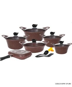 سرویس قابلمه 15 پارچه کاپری مدل قهوه ای