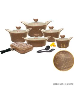 سرویس قابلمه 15 پارچه گرانیتی کاپری مدل نسکافه ای