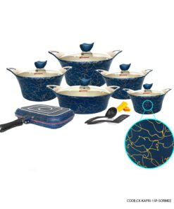 سرویس قابلمه 15 پارچه گرانیتی کاپری مدل سرمه ای